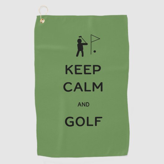 Keep Calm en Golf Golfhanddoek (Voorkant)