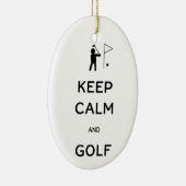 Keep Calm en Golf Keramisch Ornament (Rechts)