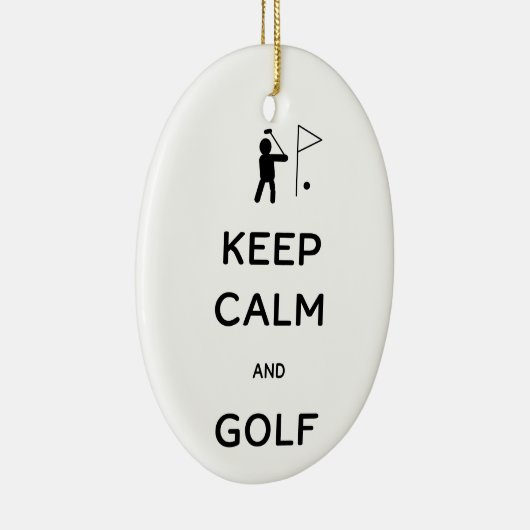 Keep Calm en Golf Keramisch Ornament (Rechts)