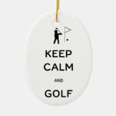 Keep Calm en Golf Keramisch Ornament (Voorkant)
