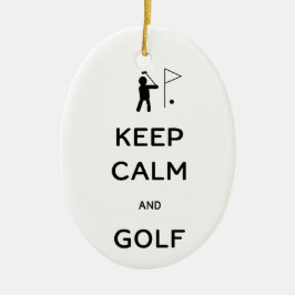 Keep Calm en Golf Keramisch Ornament