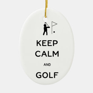 Keep Calm en Golf Keramisch Ornament