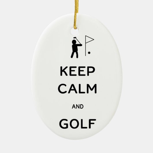 Keep Calm en Golf Keramisch Ornament (Voorkant)