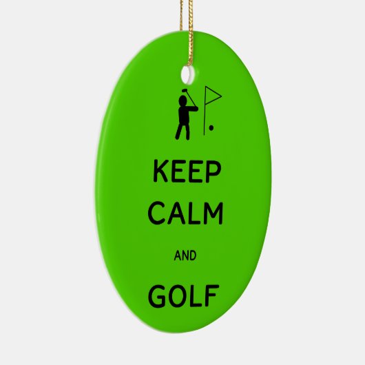 Keep Calm en Golf Keramisch Ornament (Rechts)