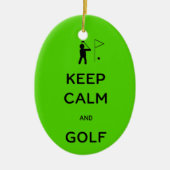 Keep Calm en Golf Keramisch Ornament (Voorkant)