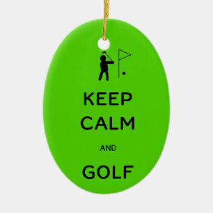 Keep Calm en Golf Keramisch Ornament