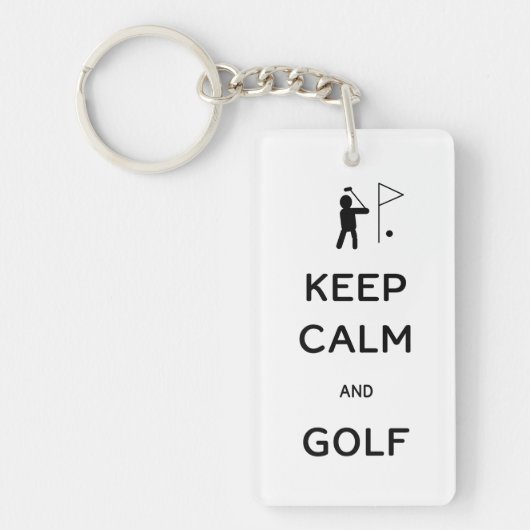 Keep Calm en Golf Sleutelhanger (Voorkant)