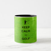 Keep Calm en Golf Tweekleurige Koffiemok (Center)