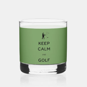 Keep Calm en Golf Whisky Glas