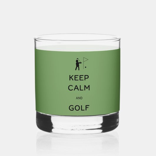 Keep Calm en Golf Whisky Glas (Voorkant)