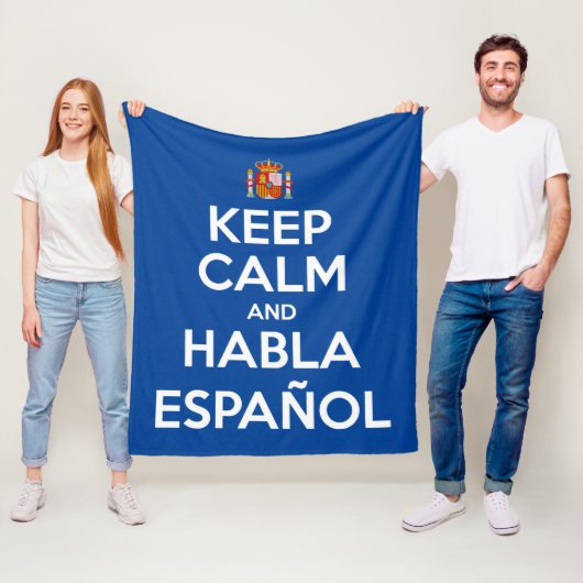 Keep Calm en Habla Español Fleece Deken (In situ)