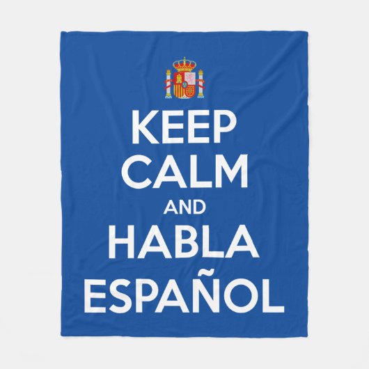 Keep Calm en Habla Español Fleece Deken (Voorkant)
