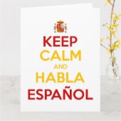 Keep Calm en Habla Español Kaart (Gele Bloem)