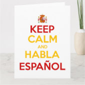 Keep Calm en Habla Español Kaart (Voorkant)