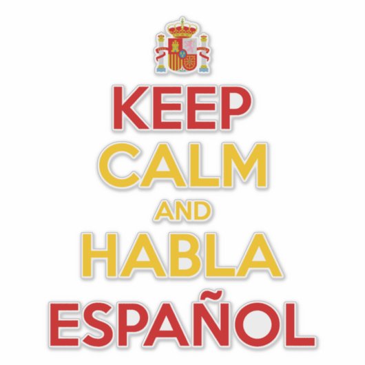 Keep Calm en Habla Español Sticker (Voorkant)