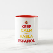 Keep Calm en Habla Español Tweekleurige Koffiemok (Center)