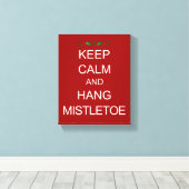 KEEP CALM en Hang Mistletoe Kerstcanvas Canvas Afdruk (Insitu (Houten vloer))