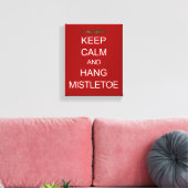 KEEP CALM en Hang Mistletoe Kerstcanvas Canvas Afdruk (Insitu (Woonkamer))