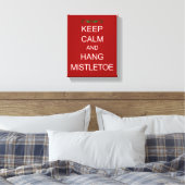 KEEP CALM en Hang Mistletoe Kerstcanvas Canvas Afdruk (Insitu (Slaapkamer))