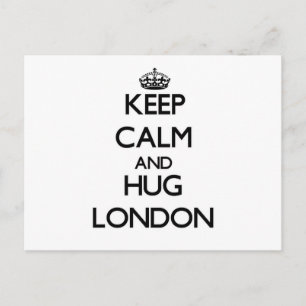 Keep Calm en Hug London Briefkaart