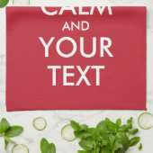 KEEP CALM en JOUW TEKST Theedoek (Gevouwen)