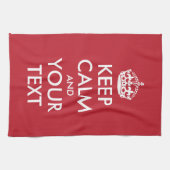 KEEP CALM en JOUW TEKST Theedoek (Horizontaal)