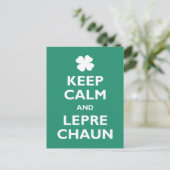 Keep Calm en Leprechaun Briefkaart (Staand voorkant)