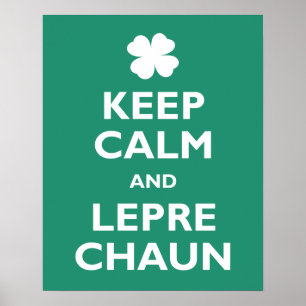 Keep Calm en Leprechaun Poster