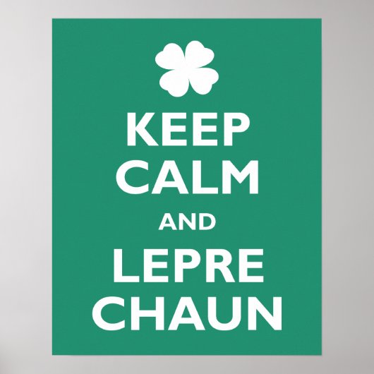 Keep Calm en Leprechaun Poster (Voorkant)