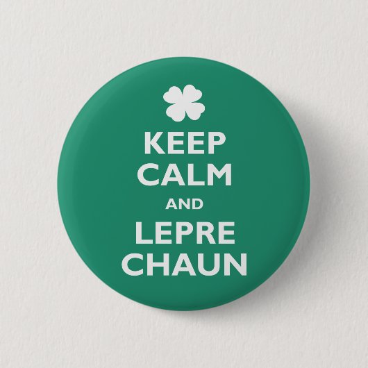 Keep Calm en Leprechaun Ronde Button 5,7 Cm (Voorkant)