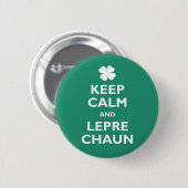 Keep Calm en Leprechaun Ronde Button 5,7 Cm (Voorkant /achterkant)