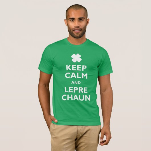 Keep Calm en Leprechaun T-shirt (Voorkant volledig)
