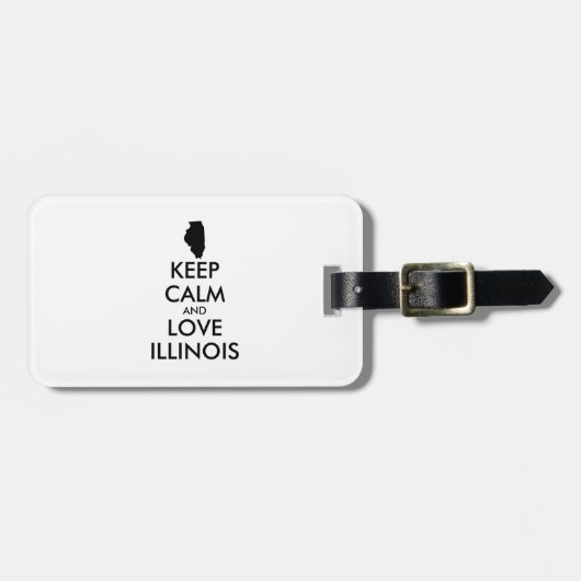 KEEP CALM EN LIVE ILLINOIS BAGAGELABEL (Voorkant horizontaal)