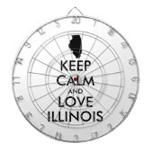  KEEP CALM EN LIVE ILLINOIS DARTBORD (Voorkant)