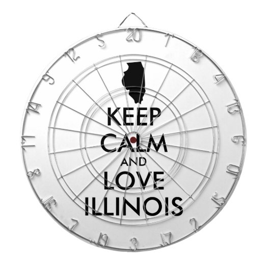  KEEP CALM EN LIVE ILLINOIS DARTBORD (Voorkant)