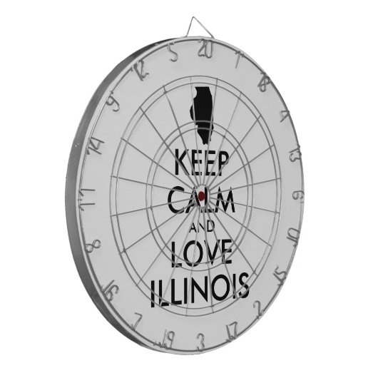  KEEP CALM EN LIVE ILLINOIS DARTBORD (Voorkant Links)