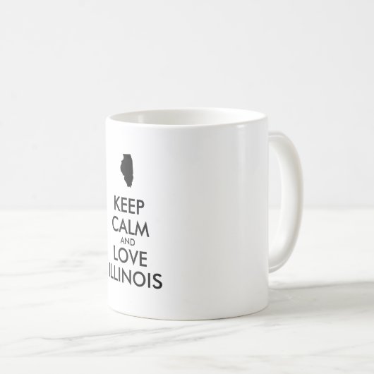  KEEP CALM EN LIVE ILLINOIS KOFFIEMOK (Voorkant rechts)