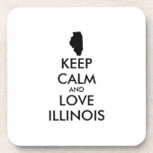 KEEP CALM EN LIVE ILLINOIS ONDERZETTER (Voorkant)