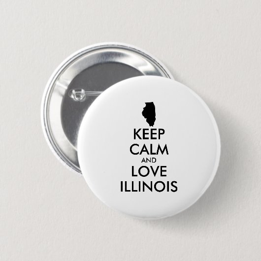  KEEP CALM EN LIVE ILLINOIS RONDE BUTTON 5,7 CM (Voorkant /achterkant)