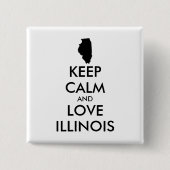 KEEP CALM EN LIVE ILLINOIS VIERKANTE BUTTON 5,1 CM (Voorkant)
