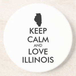  KEEP CALM EN LIVE ILLINOIS ZANDSTEEN ONDERZETTER