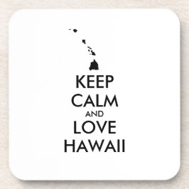  KEEP CALM EN LOVE HAWAII DRANKJES ONDERZETTER