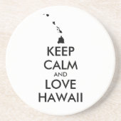  KEEP CALM EN LOVE HAWAII ZANDSTEEN ONDERZETTER (Voorkant)
