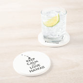  KEEP CALM EN LOVE HAWAII ZANDSTEEN ONDERZETTER (Zijkant)