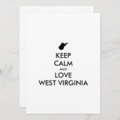  KEEP CALM EN LOVE WEST VIRGINIA (Voorkant / Achterkant)