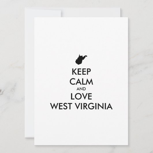  KEEP CALM EN LOVE WEST VIRGINIA (Voorkant)
