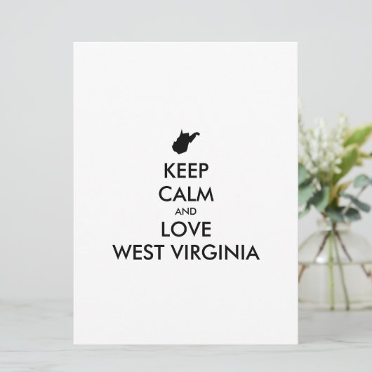  KEEP CALM EN LOVE WEST VIRGINIA (Staand voorkant)