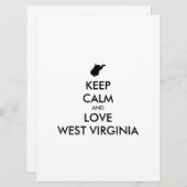  KEEP CALM EN LOVE WEST VIRGINIA (Voorkant / Achterkant)