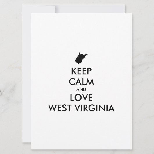  KEEP CALM EN LOVE WEST VIRGINIA (Voorkant)