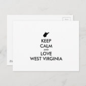  KEEP CALM EN LOVE WEST VIRGINIA BRIEFKAART (Voorkant / Achterkant)